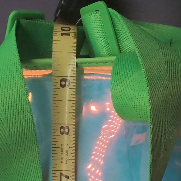 NWOT Iridescent Rainbow Clear Daypack Back pack Zippered With  Front Pocket - Picture 8 of 9